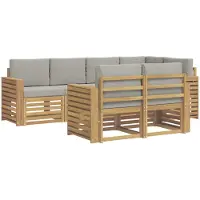 vidaXL Ensemble de canapés d'extérieur , 7 pièces, blanc et gris clair