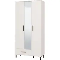 Dmora Cimitile - Grande Armoire 93x193h cm Blanc Mat, 6 Étagères