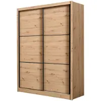 Dmora Faedis - Grande Armoire, 166x216h cm Chêne Brun Nœuds, Portemanteau