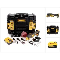 DeWalt Outil multifonction sans fil DCS 356 NT 18 V sans balais + 1 batterie 5,0 Ah + 19 accessoires + TSTAK - sans chargeur