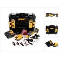 DeWalt Outil multifonction sans fil DCS 356 P1 18 V sans balais + 1 batterie 5,0 Ah + chargeur + 19 accessoires + TSTAK