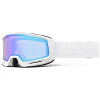 100% Okan Hiper Ski Goggles Blanc Mirror Turquoise Lens/CAT3