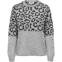 ONLY Pull-over 'ONLJADE' gris chiné / noir