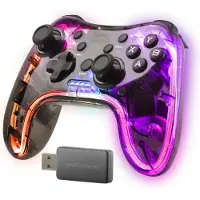 Mars Gaming MGP-24 Wireless Gamepad 2.4GPRO Neon RGB Dual Haptic Vibration Analog Joysticks Controller for PC PS3 PS4 XBOX360 Raspberry Pi Mac Android