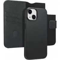 Accezz Étui de télephone portefeuille en cuir 2-en-1 avec MagSafe pour Apple iPhone 14 - Onyx Black
