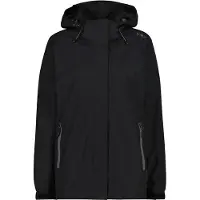 CMP Veste de pluie pour femmes, noire, taille 44, avec capuche amovible