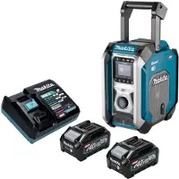 Makita MR 007 GM201 Radio de chantier sans fil 12 - 40 V max. Bluetooth DAB+ USB + 2x batterie 4,0 Ah + chargeur