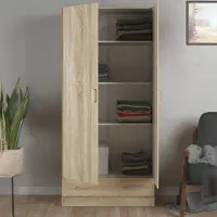 Dmora Amylya - Armoire multi-usage 2 portes, 79x170 cm chêne marron, un tiroir