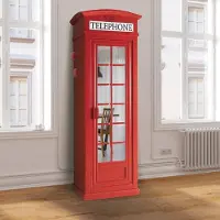 Dmora Pachino - Armoire Multi-usages 1 Porte, 68x215 cm Rouge, Portemanteau