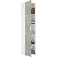 Dmora Aloise - Armoire Multi-usage 1 Porte, 45x195h cm Gris Ciment, 4 Étagères, Italy