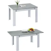 Dmora Table À Manger Thea Extensible L140/190cm - Blanc / Béton