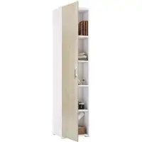 Dmora Aloise - Placard Multi-usage 1 Porte, 45x195h cm Chêne, 4 Étagères Italy