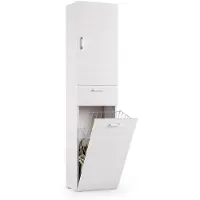 Dmora Aryanne - Armoire Polyvalente 2 Portes, 45x195h cm Blanc, 2 Étagères Italy
