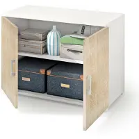 Dmora Serafinito - Armoire Multi-Usage 2 Portes, 90x66h cm Chêne Brun, une Étagère Italy