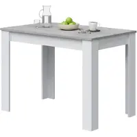 Dmora Anat - Table fixe, 109x67x78h cm Blanc, 6 places