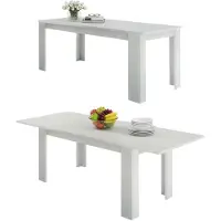 Dmora Agenore - Table extensible 210x90x75 cm Blanc Ancien, 12 places Italy