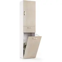 Dmora Aryanne - Armoire Multi-usages, 45x195h cm, Chêne Marron, 2 Étagères, Italy