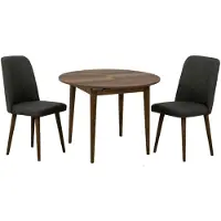 Dmora Bee - Ensemble Table et Chaises, Noyer Brun, 4 Places