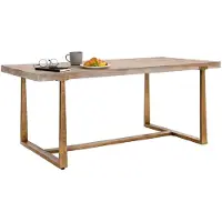 Dmora Kazimir - Table Fixe, 180x90x78h cm or, 9 Places