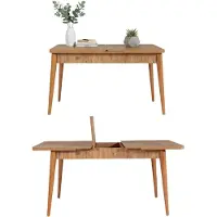 Dmora Loiano - Table extensible, 165x80x75h cm chêne marron, 8 places