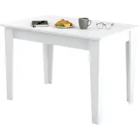 Dmora Eupilio - Table Fixe, 110x72x75 cm Blanc, 4 Places