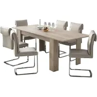 Dmora Campora - Table Extensible, 220x90x75h cm Chêne Gris, Extensible