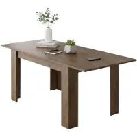 Dmora Marene - Table extensible, 200x90x75h cm, Noyer marron, Extensible
