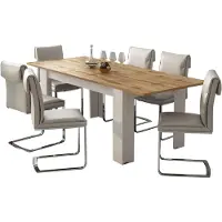 Dmora Campora - Table extensible, 220x90x75h cm Blanc, Extensible