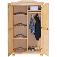 Dmora Pezzana - Armoire 2 portes, 104x180h cm Chêne Marron, 4 étagères