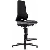 BIMOS Siège d'atelier NEON, avec patins et repose-pieds, similicuir, bande flexible (59 - 87 cm)
