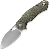 GiantMouse Couteau pliant ACE Biblio XL green canvas micarta