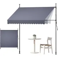 Vevor Store Banne Manuel sans Perçage Auvent Rétractable 250 cm pour Terrasse et Balcon