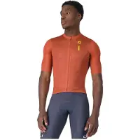 Castelli Drittone Logo Short Sleeve Jersey Orange M Homme