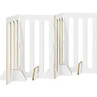 vidaXL Barrière pliante pour animaux de compagnie, lot de 4, finition chêne Sonoma, 201 x 38 x 90 cm