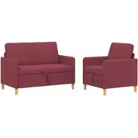 vidaXL Ensemble de canapés avec rangement, 2 pièces, couleur bordeaux, revêtement en polyester