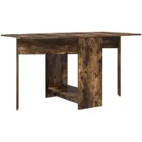 vidaXL Table de salle à manger 138 x 70 x 73,5 cm, bois d'ingénierie, chêne fumé