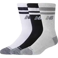 New Balance Active Lifestyle Striped Crew Socks Assorted Blanc,Noir EU 43-46