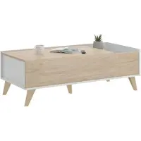 Dmora Alexius - Table basse, 99x60x41h cm Chêne brun, avec rangement