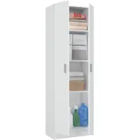 Dmora Aragorn - Armoire Polyvalente 2 Portes, 59x180h cm Blanc, 3 Étagères