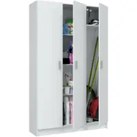 Dmora - Grande armoire multifonction Beaumont, meuble d'appoint avec 3 portes, étagère à chaussures