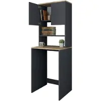 Dmora Fiamma - Armoire Multi-usage 2 Portes, 65x184h cm Noyer Brun, 3 Étagères