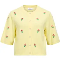 Object Cardigan 'OBJThess' jaune clair / sapin / rose / rouge foncé