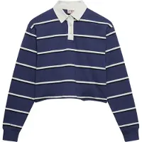 Superdry Polo à Manches Longues Athletic Essential Cropped Stripe Rugby