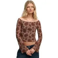 Superdry Haut marron / moka