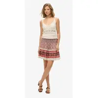 Superdry pour femme. W7210348A Jupe patchwork multicolore (S), Casuel, Coton