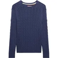 Superdry Femme Pull en Maille Torsadée Décontracté Navy Taille: 40