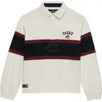 Superdry pour femme. W6012212A Polo blanc Heritage Rugby (M), Casuel, Coton, Manche longue
