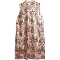 Superdry A-line Sl Sequin Sleeveless Short Dress Rose L Femme