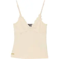 Superdry Athletic Essentials V Neck Waffle Cami Sleeveless Top Beige S Femme