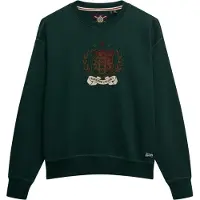 Superdry pour femme. W2012579A Sweatshirt Crest vert (XS), Casuel, Coton